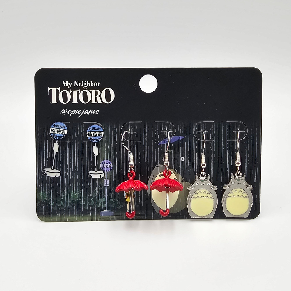 Studio Ghibli My Neighbor Totoro Bus Stop Icons Earring Set